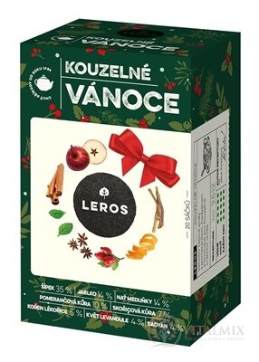LEROS KÚZELNÉ VIANOCE bylinný čaj s korením, aromatizovaný, nálevové vrecká 20x2 g (40 g)