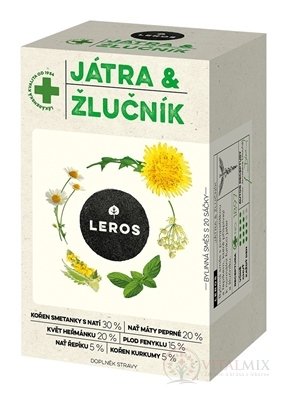 LEROS PEČEŇ A ŽLČNÍK nálevové vrecká (inov. 2021) 20x1,5 g (30 g)