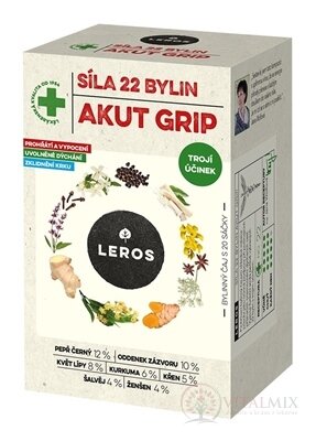 LEROS SILA 22 BYLÍN AKUT GRIP bylinný čaj aromatizovaný, nálevové vrecká 20x2,5 g (50 g)