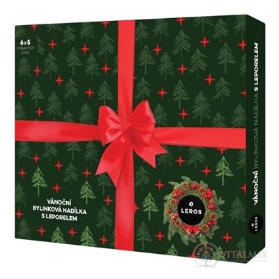 LEROS VIANOČNÁ BYLINKOVÁ NÁDIELKA S LEPORELOM 5 6 druhov čajov po 5 vrecúšok + leporelo (62,5 g) (inov. 2025), 1x1 set