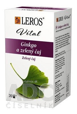 LEROS VITAL Ginkgo a zelený čaj nálevové vrecúška 20x2 g (40 g)