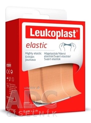 LEUKOPLAST ELASTIC náplasť na rany 6cm x 1m, pás, 1x1 ks