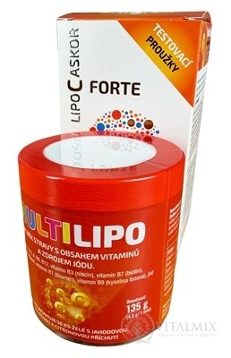 LIPO C Askor Forte + Multilipo zadarmo cps 120 ks - vitamín C s lipozomálnym vstrebávaním + testovacie prúžky + želé 30 ks, 1x1 set
