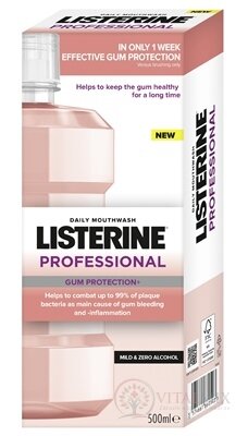 LISTERINE PROFESSIONAL Gum Protection + ústna voda, bez alkoholu 1x500 ml