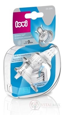 LOVI Dynamický cumlík na fľašu Rýchly (9m+), silikónový, 1x2 ks