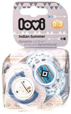 LOVI Dynamický utišujúci cumlík Indian Summer (0-3m) Boy, 1x2 ks