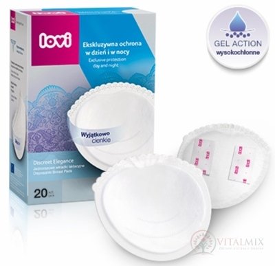 LOVI Tampóny laktačné Discreet Elegance jednorazové, Gel Action - super absorpčné, 1x20 ks