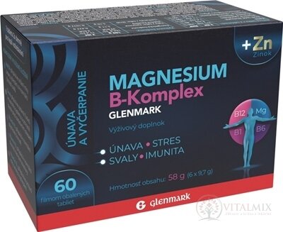 GLENMARK Magnesium B-Komplex + Zinok tbl 1x60 ks