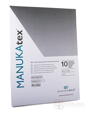 MANUKAtex obväz impregnovaný medom, 10x12,5 cm, 1x10 ks