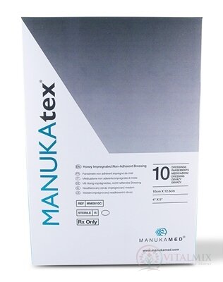 MANUKAtex obväz impregnovaný medom, 10x12,5 cm, 1x10 ks