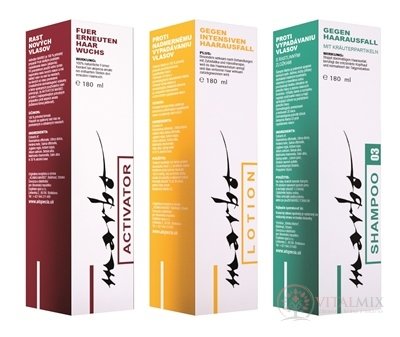 Marbo Akciová sada Aktivátor 180 ml + Lotion 180 ml + Šampón 180 ml, pre rast vlasov, 1x1 set