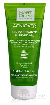 MartiDerm ACNIOVER PURIFYING GEL čistiaci gél pri akné a mastnej pleti 1x200 ml