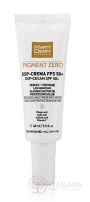 MartiDerm PIGMENT ZERO DSP-CREAM SPF 50+ depigmentačný krém s ochranným faktorom, pre všetky typy pleti 1x40 ml