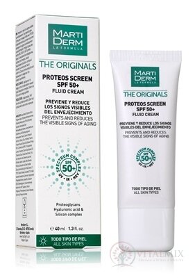 MartiDerm THE ORIGINALS PROTEOS SCREEN fluidný krém na tvár s ochranným faktorom SPF 50+, pre všetky typy pleti 1x40 ml