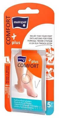Matopat COMFORT plus Náplasť hydrokoloidná veľ. L, 42x68 mm, elastická, nesterilná 1x5 ks