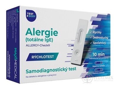 MAXIMEDICAL Rýchlotest Alergie-totálne IgE samodiagnostický test z krvi, 1x1 set