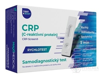 MAXIMEDICAL Rýchlotest CRP samodiagnostický test z krvi, 1x1 set