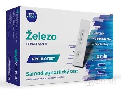 MAXIMEDICAL Rýchlotest Železo samodiagnostický test z krvi, 1x1 set