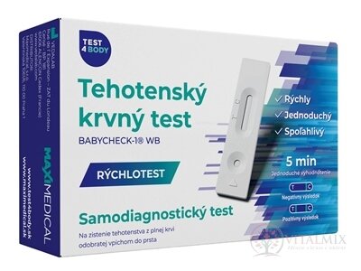 MAXIMEDICAL Tehotenský krvný test BABYCHECK-1 WB samodiagnostický test z krvi, 1x1 set