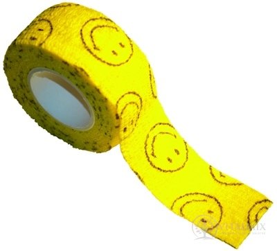 MEDIC Bandáž Finger Smajlík 2,5cm x 4,5m, náplasť elastická (rýchloobväz), 1x1 ks