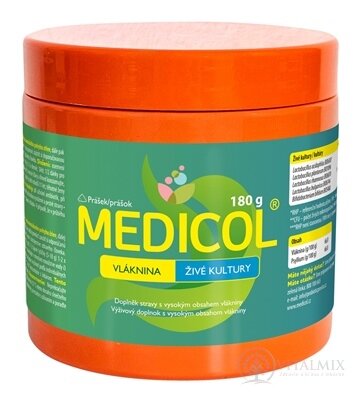 MEDICOL - Vláknina, Živé kultúry prášok 1x180 g