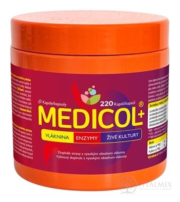 MEDICOL Plus - Vláknina, Enzýmy, Živé kultúry cps 1x220 ks