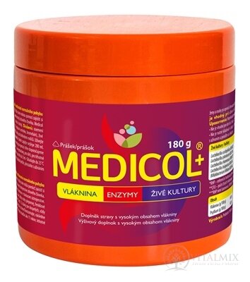 MEDICOL Plus - Vláknina, Enzýmy, Živé kultúry prášok 1x180 g