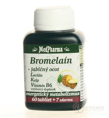 MedPharma BROMELAIN 300 mg + JABL.OCOT + LECITIN tbl 60+7 zadarmo (67 ks)