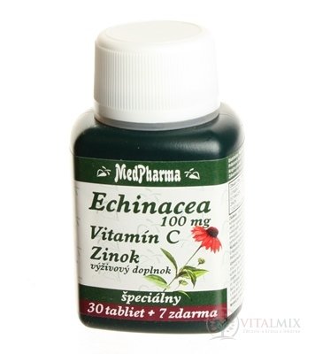MedPharma ECHINACEA 100MG, VITAMÍN C, ZINOK tbl 30+7 zadarmo (37 ks)