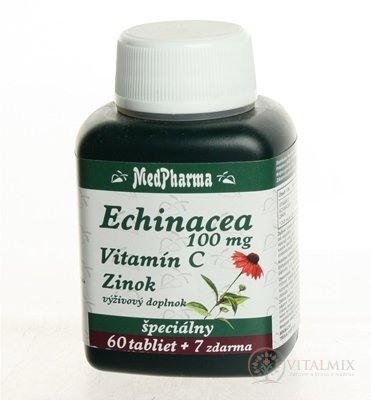 MedPharma ECHINACEA 100MG, VITAMÍN C, ZINOK tbl 60+7 zadarmo (67 ks)