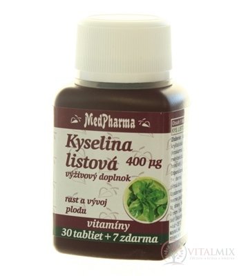 MedPharma KYSELINA LISTOVÁ 400 mcg tbl 30+7 zadarmo (37 ks)