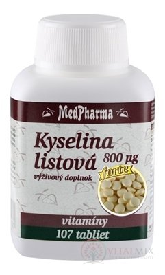 MedPharma KYSELINA LISTOVÁ  800 µg forte tbl 1x107 ks