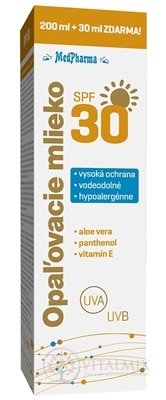 MedPharma OPAĽOVACIE MLIEKO SPF 30 200+30 ml zdarma (230 ml)