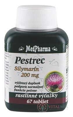 MedPharma PESTREC Silymarín 200 mg tbl 1x67 ks