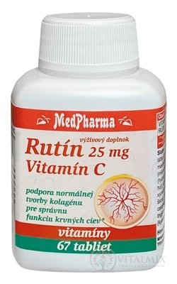 MedPharma RUTÍN 25 mg + Vitamín C 100 mg tbl 1x67 ks