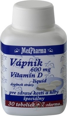 MedPharma VÁPNIK 600 mg + Vitamín D liq. cps 30+7 zadarmo (37 ks)