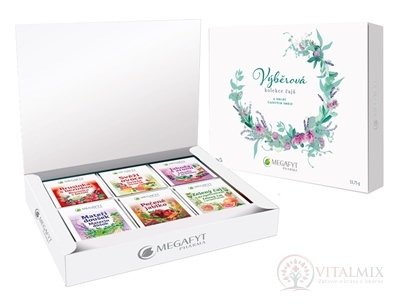 MEGAFYT Kazeta Výberová Kolekcia čajov 6 druhov po 5 vrecúšok (30 vrecúšok) 1x53,75 g