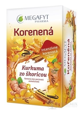 MEGAFYT Korenená Kurkuma so škoricou zmes 20x2 g (40 g)