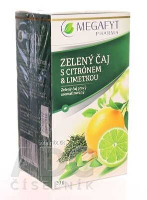 MEGAFYT ZELENÝ ČAJ s citrónom & limetkou 20x1,5 g (30 g)