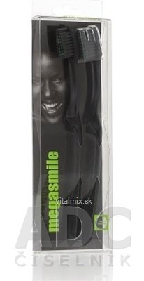 Megasmile Black Whitening DUO bieliaca uhlíková zubná kefka 1x2 ks
