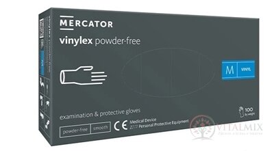 MERCATOR Vinylové rukavice veľ.M, transparentné, nesterilné, nepudrované 1x100 ks