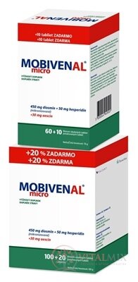 MOBIVENAL micro tbl flm 100+20 zadarmo (120 ks) + Mobivenal micro 70 tbl zadarmo, 1x1 set
