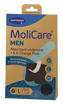 MoliCare MEN L absorpčná spodná bielizeň 1 ks + X-Change vložka 5 ks, 1x1 set