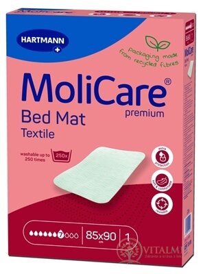 MoliCare Premium Bed Mat Textile 7 kvapiek textilná absorpčná podložka, 85x90 cm, 1x1 ks