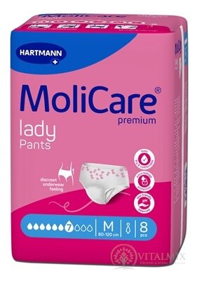 MoliCare Premium lady pants 7 kvapiek M inkontinenčné naťahovacie nohavičky 1x8 ks