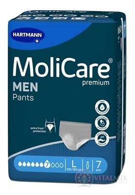 MoliCare Premium MEN PANTS 7 kvapiek L inkontinenčné naťahovacie nohavičky, obvod 100 - 150 cm, 1x7 ks