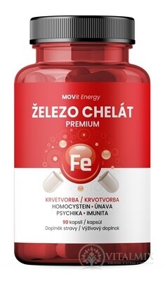 MOVit Železo Chelát Premium cps (inov.2023) 1x90 ks