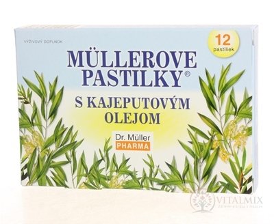 MÜLLEROVE PASTILKY S KAJEPUTOVÝM OLEJOM (ťažkosti v hrdle) 1x12 ks