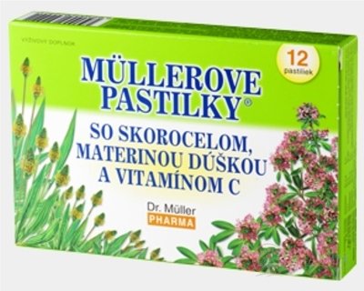 MÜLLEROVE PASTILKY SO SKOR. MAT. DÚŠKOU A VIT. C (pri kašli) 1x12 ks