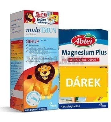 MultiIMUN SIRUP pack+Abtei Magnesium Plus 330 ml+42 tabliet (darček)
